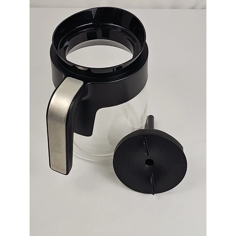Ninja Glass Coffee Carafe Replacement 10-12 Cup Black Lid Genuine OEM